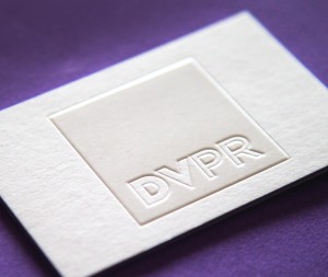 DVPR bus card clear matt foil emboss